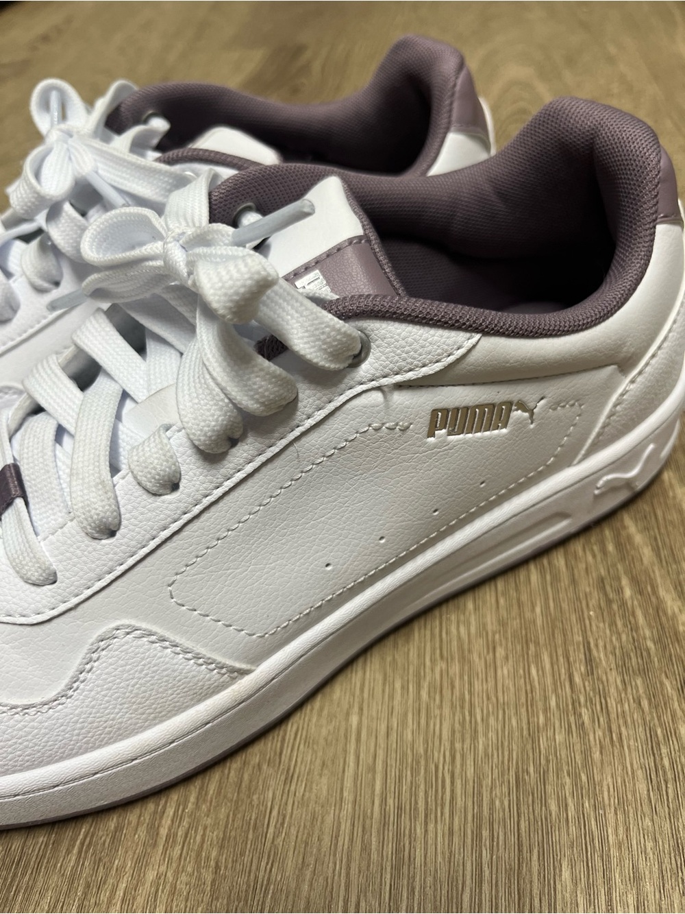 Puma Court Classic White Mauve Sneakers Women’s Size 10 - Picture 4 of 12